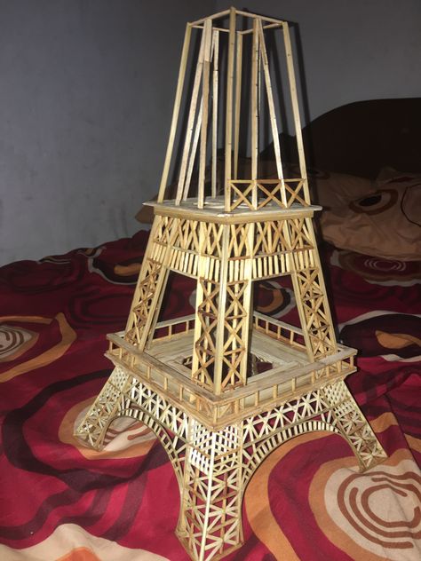 Diy Popsicle Stick Crafts, Eiffel Tower Art, Diy Popsicle, History Project, Stick Crafts, Popsicle Stick Crafts, Popsicle Stick, History Projects, Popsicle Sticks