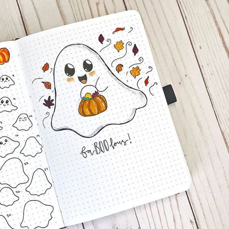 October Bujo Theme, Halloween Journal Ideas, Halloween Bullet Journal Ideas, October Journal Ideas, Bullet Journal Finance Tracker, October Drawings, October Doodles, October Bullet Journal Cover, Halloween Bujo