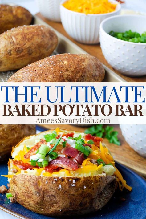 Bake Potato Board, Baked Potato Boards For Parties, Loaded Baked Potato Bar Ideas, Bake Potatoes Topping Ideas, Baked Potato Bar For Teachers, Bake Potatoe Bar For A Crowd, Diy Baked Potato Bar, Bake Potatoes Bar Ideas, Backed Potatoe Bar Ideas