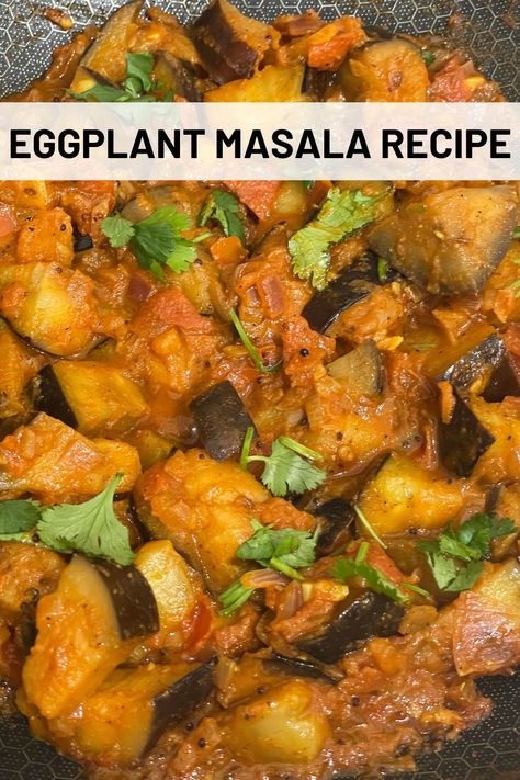 Indian Eggplant Masala Curry Recipe • Simple Sumptuous Cooking Eggplant Curry Indian, Eggplant Masala, Indian Eggplant Recipes, Indian Eggplant, Baingan Masala, Brinjal Curry, Healthy Curry Recipe, Easy Chickpea Curry, Aubergine Recipe