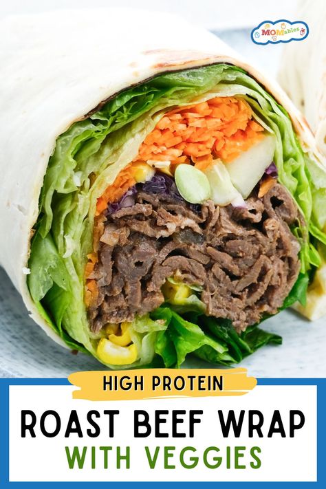 roast beef wrap with veggies Roast Beef Lettuce Wraps, Lunch Meat Wraps, Roast Beef Wrap, Pickle Wraps, Pack For School, Lunch Wrap, Tender Roast Beef, Low Calorie Lunches, Beef Wraps