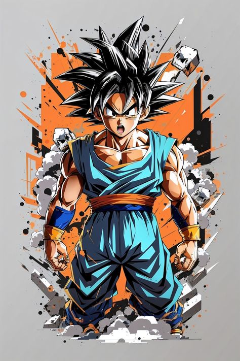 design t-shirt graphic, cute anime goku with angry, full graphic color, design background, Sketch style, playful style, bones, out of the box Dragon T Shirt Design, Graphic Design Sketches, Anime Design Graphic, Anime Design For Shirt, Anime T Shirt Design Ideas, Graphic T-shirt Design, Goku Wall Art, Creative Tshirt Design, Anime Graphic Design