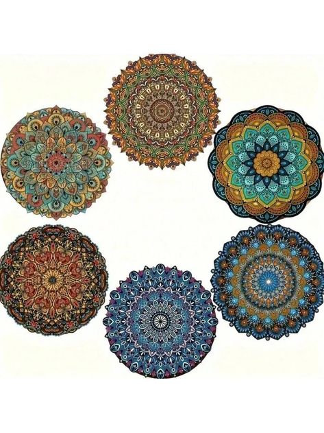 6pcs Mandala Flower Coaster, Heat Insulation Mat Coaster, Anti-Scalding Dining Table Mat, Pad Plate Coaster, Drink Coaster, Non-Slip Placemat, Scene Decor, Festivals Decor, Room Decor, Home Decor, Offices Decor, Theme Party DecorI discovered amazing products on SHEIN.com, come check them out! Office Decor Themes, Geometric Kitchen, Kitchen Fabric, Rose Fashion, Simple Prints, Flower Mandala, Coffee Colour, Dining Table Decor, Table Mats