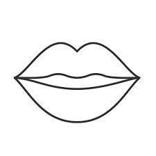 Lip Stencil, Mouth Clipart, Lips Printable, Lip Outline, Color Pages, Lips Drawing, Silhouette Stencil, Lip Shapes, Clipart Black And White