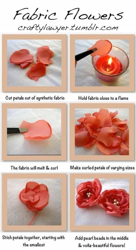 Easy Fabric Flowers, Sulaman Pita, Making Fabric Flowers, Diy Flores, Fabric Flower Tutorial, Handmade Flowers Fabric, Organza Flowers, Sew Easy, Cloth Flowers