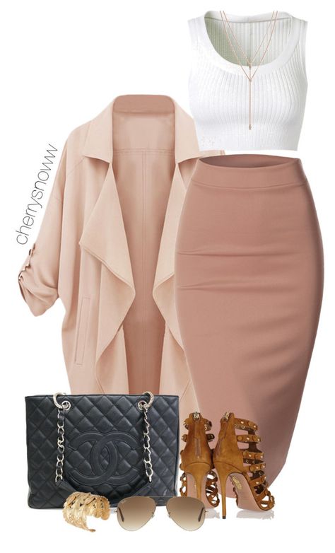 "Classy luxury outfit" by cherrysnoww ❤ liked on Polyvore featuring Doublju, Chanel, Aquazzura, Ray-Ban, AlaÃ¯a and Vince Camuto Night Out Outfit Ideas, Girls Night Out Outfit, Luxury Outfit, Skirt Diy, Outfit Polyvore, Chique Outfits, Outfit Chic, Night Out Outfit, Fashion Night