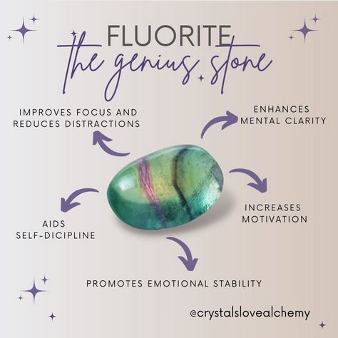 Fluorite! 🔥 Known as “the genius stone” and for good reason! 😉 Learn more about this masterpiece over on the blog. 💎 bit.ly/fluorite-facts Astro Tarot, Fluorite Stone, Stone, Crystals, Instagram