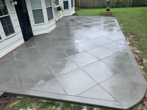 Poured Concrete Patio, Concrete Backyard, Back Porch Designs, Pattern Concrete, Cement Patio, Concrete Patio Designs, Patio Pavers Design, Patio Deck Designs, Stamped Concrete Patio