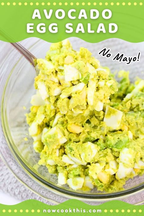 This quick and easy avocado and egg salad is healthy, full of flavor and wonderfully creamy without any mayonnaise. Use it for sandwiches, wraps, on toast, crackers and more. It's delicious, nutritious and great for breakfast, brunch, lunch, snacking or even dinner! Get the recipe and give it a try! Egg Salad No Mayo, Egg Salad Without Mayo, Avocado And Egg, Easy Salad Dressing Recipes, Egg Salad Sandwich Recipe, Egg Sandwich Recipe, Easy Egg Salad, Sandwiches Wraps, Easy Salad Dressing