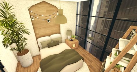 Aethstetic Bloxburg House, Bloxburg Suburban Bedroom Ideas, 2x3 Bloxburg Bedroom, Bloxburg Bedroom Inspo Aesthetic, Sage Green Bloxburg Bedroom, Bloxburg Inspo Bedroom, Bloxburg Farmhouse Room Ideas, Extra Bloxburg Room Ideas, Bloxburg Entryway Ideas Modern