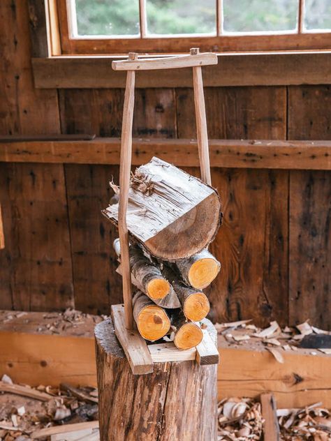 Chinese Firewood Carrier – Mortise & Tenon Magazine Wood Objects, Firewood Carrier, Wood Carrier, Wood Tote, Garden Wood, Team A, Green Wood, Mortise And Tenon, Wood Working