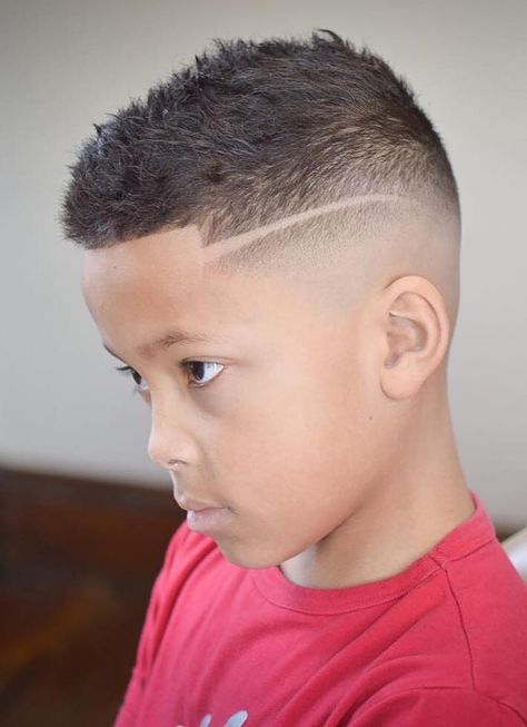 60 Cute Toddler Boy Haircuts Your Kids will Love Baby Hair Cut Style, Boys Haircuts With Designs, Haircuts For Kids, Boys Fade Haircut, Boys Haircut Styles, Black Boys Haircuts, Baby Haircut, Boy Haircuts Short