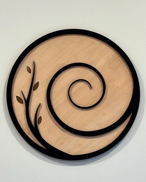 Elegant Laser-Cut Circle Koru Design Koru Art, Internal Growth, Plywood Art, Maori Symbols, Mindfulness Art, Fresh Products, Wall Art Crafts, Maori Art, Round Art