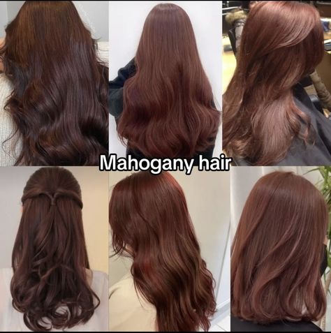 Bottom Layer Highlights, Hair Colors For True Summer, Best Hair Colors For Tan Skin, Solid Dark Hair Color Ideas, Hair Colors For Warm Undertones, Brown With Red Undertones, Natural Hair Color Ideas, Mahogany Hair Color, Mahogany Hair