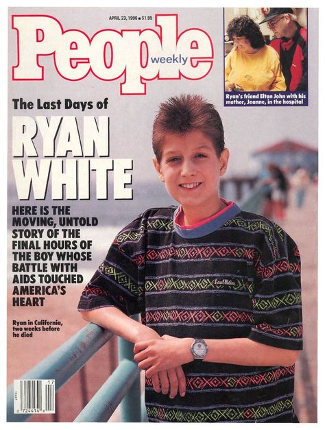 ryan white - 12/ 6/1971  4/8/1990 teen from Kokomo, In. became a poster child for HIV/AIDS after being expelled from school because of his infection. Hemophiliac he became infected with HIV from contaminated blood. Diagnosed Dec 1984, & given 6 months to live. Drs said he posed no risk to other students, AIDS was poorly understood then,  & when he tried to return to school, many parents & teachers rallied against his attendance. He lived 5 years longer than predicted & died 4/1990 Wayne White, People Magazine Covers, Ryan White, Aids Hiv, Parents As Teachers, People Magazine, Memory Lane, Way Of Life, Boys Who