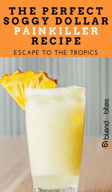 Bbc Drink Recipe, Pain Killer Drink Recipe, Painkiller Drink Recipe, Pineapple Painkiller Drink, Painkiller Drink, Pussers Rum Recipes, Alcoholic Slush, Alcoholic Slush Recipes, Pineapple Soaked In Malibu Rum