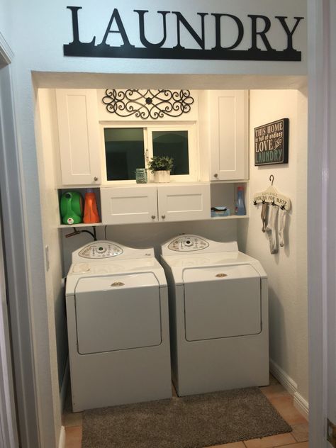 "Laundry is cut from 16 g a steel , sanded and painted with a satin black Measures 47\" X 8.5" Organization Laundry Room, Wallpaper Laundry Room, Wallpaper Laundry, Narrow Laundry, Laundry Closet Makeover, Luxury Laundry, Narrow Laundry Room, Organization Laundry, Laundy Room