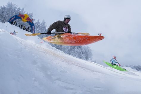 Up for some Yukigassen? How about Skijoring? Check out these lesser-known but totally epic sports. Play Snow, White Water Kayak, Paddle Sports, Whitewater Kayaking, Camping Games, Winter Sport, Adventure Sports, Snow Sports, Winter Adventure