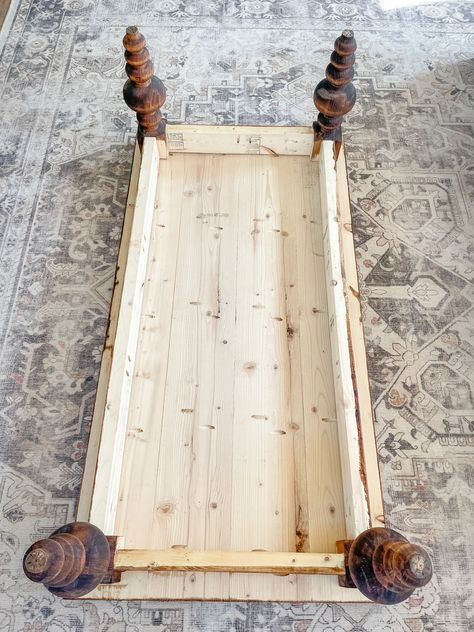 Coffee Table Farmhouse Diy, Diy Pine Coffee Table, Diy Living Room Coffee Table, French Cottage Coffee Table, Making A Coffee Table, Diy Vintage Coffee Table, Dyi Coffee Table, How To Decorate A Rectangle Coffee Table, Diy Coffee Table Base