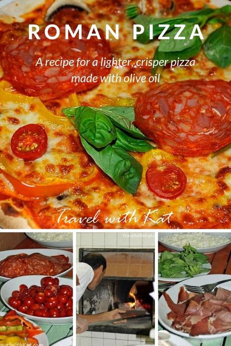 Roman Pizza Dough, Roman Style Pizza Crust, Roman Pizza Dough Recipe, Roman Pizza Recipe, Roman Style Pizza, Pizza Tart, Pizza Dough Bread Machine, Rome Pizza, Roman Pizza