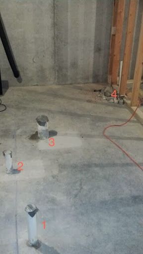 Identifying Basement Bathroom Rough In Fixtures | DIY Home Improvement Forum Bathroom Rough In, Basement Plumbing Rough In, Bathroom Rough In Plumbing, Bathroom Plumbing Rough In, Diy Basement Bathroom, Bathroom Ideas Basement, Basement Plumbing, Basement Bathroom Plumbing, Rough In Plumbing