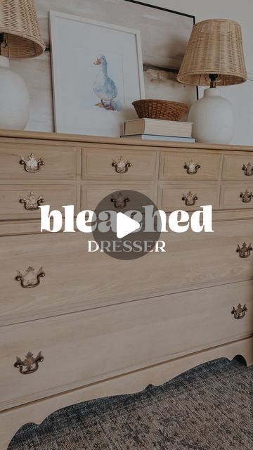 Furniture Bleaching, Bleached Wood Dresser, Paint Wash Furniture, Blond Furniture, Bleach Furniture, Bleached Furniture, Bleach Wood Furniture, Bleaching Furniture, Paint Dresser Diy