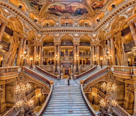 Palais Garnier - Opera House - Paris Russia Countryside, Grand Staircases, Palace Aesthetic, Ballroom Aesthetic, Places In Paris, Zelt Camping, Traveling Europe, Building Aesthetic, Architectural Sketches