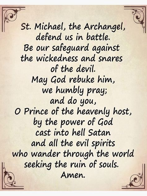 St Michael Prayer, Catholic Prayers Daily, Prayer Ideas, Money Prayer, Archangel Prayers, St Michael The Archangel, Deliverance Prayers, Spiritual Warfare Prayers, Novena Prayers