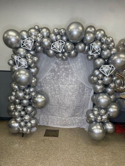 Diamond Balloon Arch, Diamond Balloon Garland, Diamond Party Decor, Diamond Balloons, Diamond Birthday Theme, Diamond Theme Party Ideas, Diamond Wedding Theme, 60th Birthday Theme, 60 Anniversary