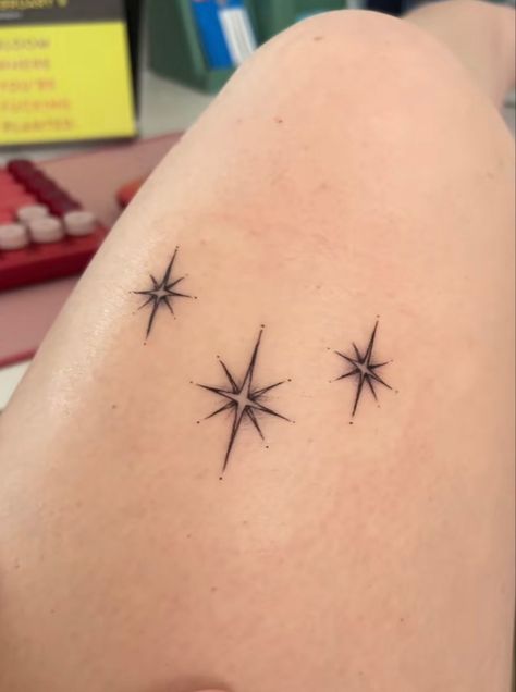 Witch Star Tattoo, Witchy Star Tattoo, Shaded Star Tattoo, Shaded Stars Tattoo, Chest Sparkle Tattoo, Star Tattoo Designs Wrist, Retro Star Tattoo, Art Deco Star Tattoo, Vintage Star Tattoo