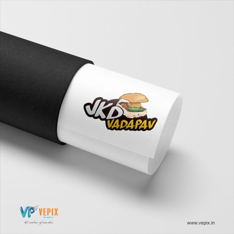 Vadapav logo Food And Snacks, Design Advertising, Graphic Design Advertising, Name Logo, Logo Branding, Mumbai, A Food, Branding Design, Logo Design