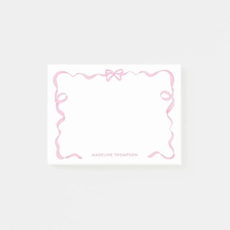 Chic Girly Blush Pink Bow Ribbon Frame Notes Girly Logo Design, Pink Photo Frame, Ribbon Drawing, Pink Scrapbook Paper, Girly Fonts, Pink Scrapbook, Bow Birthday, Ribbon Logo, Graphic Shapes Design