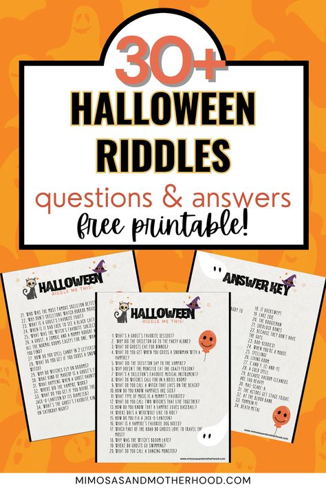 Halloween Questions For Kids, Halloween Charades Free Printable, Halloween Riddles For Adults, Riddle Questions And Answers, Halloween Riddles For Kids, Halloween Food Activities, Maternity Halloween Costumes, Riddle Questions, Riddles And Answers