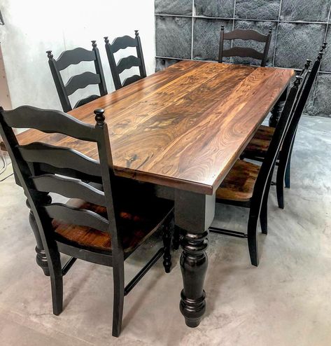 When we get our hands on some... - Hillbuildit Creations | Facebook Refurbished Kitchen Tables, Tall Kitchen Table, Turned Leg Table, Black Dining Room Table, Black Kitchen Table, Dark Wood Dining Table, Counter Height Dining Table Set, Turned Table Legs, Painted Kitchen Tables