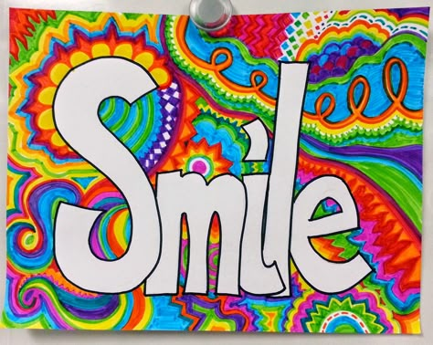 Expressive Word Art (3rd) Name Art Projects, Word Art Drawings, 5th Grade Art, Astuces Diy, Colors Art, Art Programs, Elementary Art, Name Art, Art Lesson