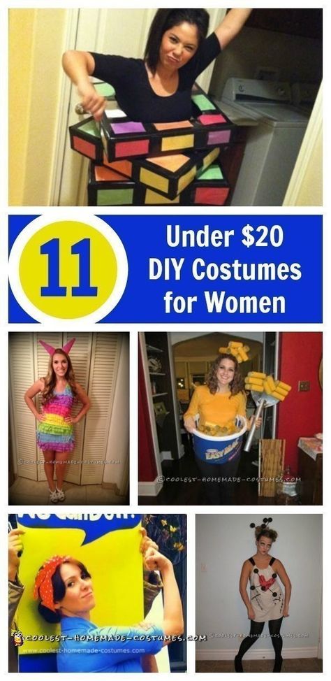 11 Fun and Cheap Halloween Costume Ideas for Women Easy Homemade Costumes, Easy Adult Halloween Costumes, Diy Adult Halloween Costumes, Halloween Costumes Women Creative, Adult Women Halloween Costumes, Cheap Halloween Diy, Easy Halloween Costumes For Women, Cheap Halloween Costumes, Easy Diy Costumes