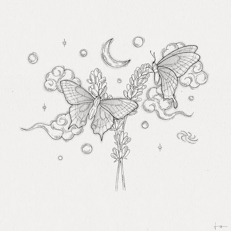 Digital illustration of butterflies made in Procreate. Tattoo design. Sky Tattoo Design, Dragon With Flowers Tattoo, Tattoo Sky, Mandala Tattoo Sleeve Women, Butterfly Drawing Outline, Dragon With Flowers, Tattoo Butterflies, Sky Tattoo, Sky Tattoos