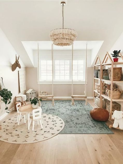 Kids' Room Must-Haves Boho Playroom, Rainbow Girls Room, Baby Playroom, Montessori Playroom, Toddler Playroom, Kids Playroom Decor, Rainbow Room, Playroom Design, Kids Room Inspiration