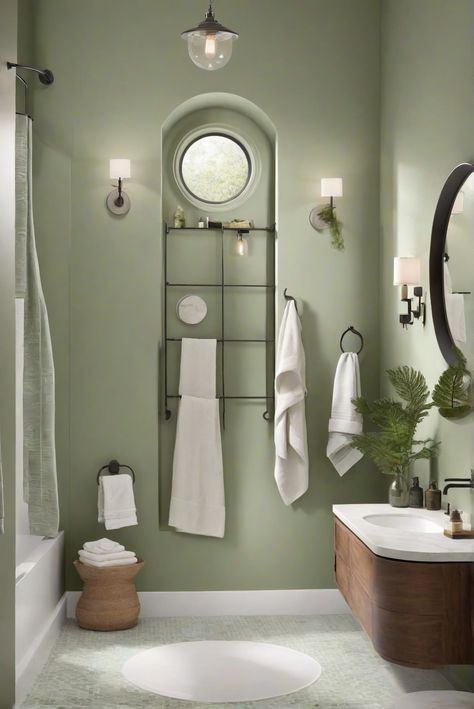 Experience the serene bathroom vibe with rich green tones like Fiddlehead Green (BM 2041-20) as you dive into our daily interior designer routine for a touch of luxury. #Ad #homedecor #homedesign #bathroom #Painthome interiorarchitecture best Wall Colors for Bathroom Colors
Bright Room Colors
best colors combinations bathroom
bathroom Remodeling
Modern Paint Colors
2024 Jade Bathroom Ideas, Grey Green Bathroom Walls, Grey Tile Green Walls Bathroom, Mossy Green Bathroom, Bathroom Color Ideas 2024, Green Paint For Bathroom, Guest Bathroom Green, Bathroom With Green Accents, Bathroom Wall Paint Colors