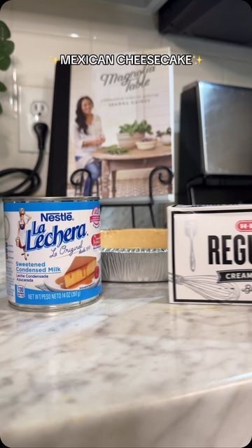 Jasmine Cruz on Instagram: "Today I’m sharing an easy recipe for Mexican Cheesecake! Here are the ingredient: ✨A block of cream cheese ✨ condensed milk ✨ vanilla extract ✨ graham crust ✨lime ✨2 eggs Let me know how you like it! 🫶 #mexicandessert #mexicancheesecake #howtomakecheesecake #easydesserts #easydessertrecipe #easydessertrecipesathome #cookwithme #easyrecipes #easycook #easybakeoven" No Bake Mexican Cheesecake, 3 Ingredient Cheesecake Condensed Milk, Cheesecake In Premade Crust, Spanish Cheesecake, Easy Cheesecake With Premade Crust, Mexican Cheese Cake, Mexican Cheesecake, Cream Cheese Condensed Milk, Easy Bake Oven