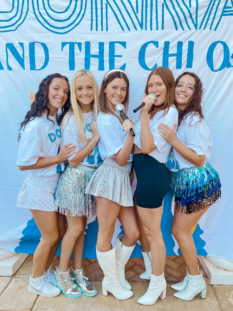 Mamma Mia Bachelorette Party Shirts, Momma Mia Theme Party Outfits, Mama Mia Bid Day Theme, Mama Mia Outfits Bachelorette Party, Mama Mia Sorority Theme, Mamma Mia Sorority Theme, Mamma Mia Bid Day Theme, Mama Mia Themed Outfits, Mama Mia Bid Day