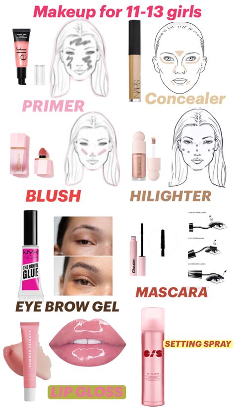 Cute 11 12 and 13 years old makeup tips for girls Cute Makeup Hacks, Everyday Makeup For School, Makeup Routine Guide, Punk Makeup, Learn Makeup, Simple Makeup Tips, Old Makeup, Makeup For Black Skin, Quick Makeup