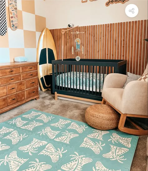 Surfer Room, Surf Nursery, Foam Play Mat, Interlocking Floor Tiles, Surf Room, Kids Bedroom Inspiration, Nursery Room Design, Baby Room Inspiration, Baby Boy Room Nursery