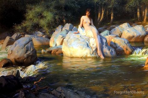 Herbert James Draper, Water Sprite, Rennaissance Art, Arte Van Gogh, Female Art Painting, Ethereal Art, Painting Reproductions, Classical Art, Old Art