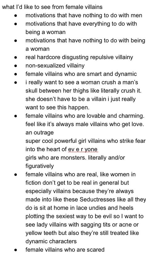 Avoiding Stereotypes In Writing, How To Write A Manipulative Villain, Female Character Writing Tips, How To Write A Female Character, How To Write Female Characters, Writing Villains Motivation, Female Rage Writing, How To Write A Good Female Character, Writing Female Villains