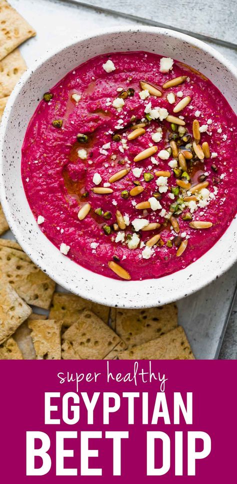 Party Snacks Healthy, Beet Dip, Snacks Healthy, Beetroot Dip, Pita Chips, Mouthwatering Recipes, Roasted Beets, Nutritious Snacks, Snacks Für Party