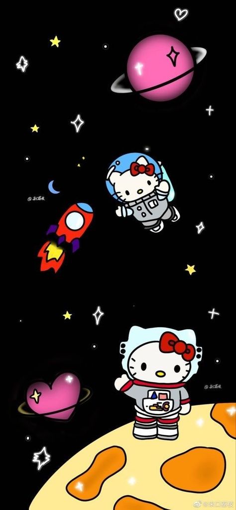 All Dark Wallpaper, Homescreen Wallpaper Aesthetic Iphone, Hello Kitty In Space, Kuromi Homescreen Layout, Hello Kitty Backgrounds Wallpapers, Hello Kitty Lockscreen Wallpaper, Five Star Wallpaper, Her Phone Wallpaper, Trill Wallpapers