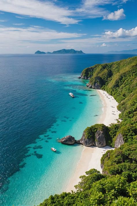 10 Breathtaking Beaches in the Philippines You Can&#8217;t Miss! Philippines Beach Aesthetic, Beach In Philippines, Seychelles Aesthetic, Tropical Beach Aesthetic, Beaches In The Philippines, Philippines Aesthetic, Philippines Beach, Philippines Beaches, Sea Illustration