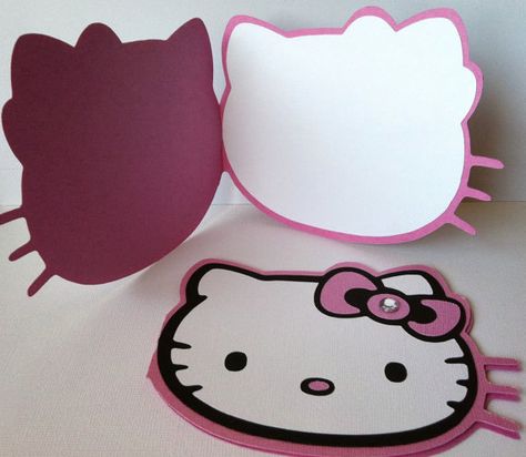 Hello Kitty Invitations or Thank You Notes by CreativePartyPapers, $25.00 Hello Kitty Invitation Card, Hello Kitty Birthday Invitations, Hello Kitty Invitations, تزيين دفاتر, Hello Kitty Theme Party, Hello Kitty Gifts, Anniversaire Diy, Hello Kitty Birthday Party, Birthday Invitations Diy