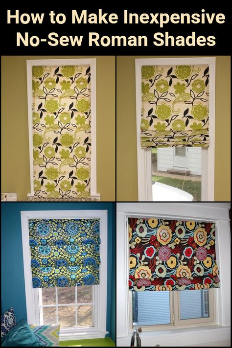 No Sew Roman Shades, Bathroom Window Ideas, Roller Shades Diy, Window Coverings Diy, Roman Blinds Diy, Diy Window Shades, Diy Roman Shades, Drapery Curtains, Diy Window Treatments